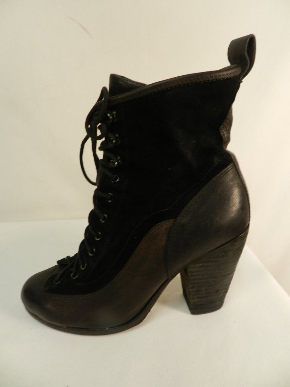 Rag & Bone Leather & Suede color-block heeled lace up boots Size Sz 37 US 7 - Picture 11 of 14